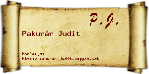 Pakurár Judit névjegykártya